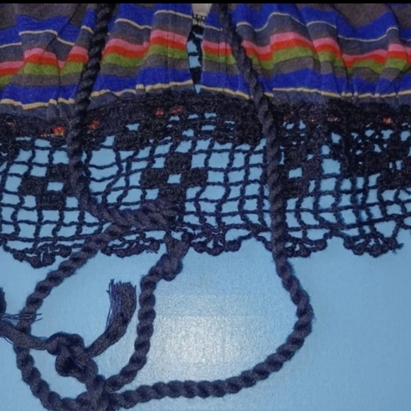 CLEARANCE! NWOT Free People Aruba Crochet Multicolor Crop Top, Cotton Modal - Picture 4 of 9